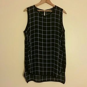 Vince Camuto Windowpane Tank Top